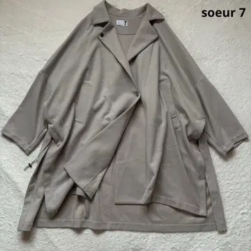 [새상품급] 수르 7 케이프풍 코트 2way 그레이지 울 테일러드 38