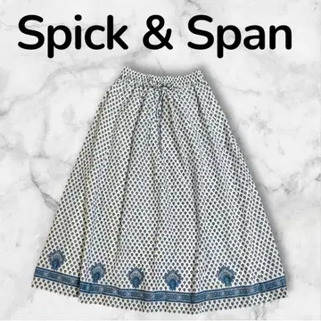 Spick & Span 개더 스커트 블루 계열
