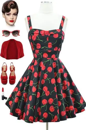 체리 패턴 원피스 spank! spank me! 팬시 아라모드