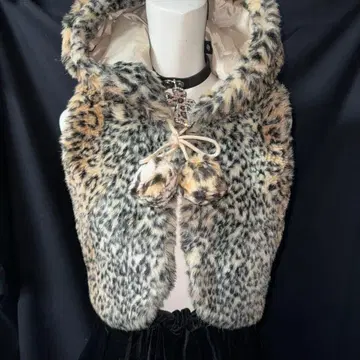 헤이세이 갸루 Y2K 그런지 레오파드 무늬 레오파드 베스트 퍼