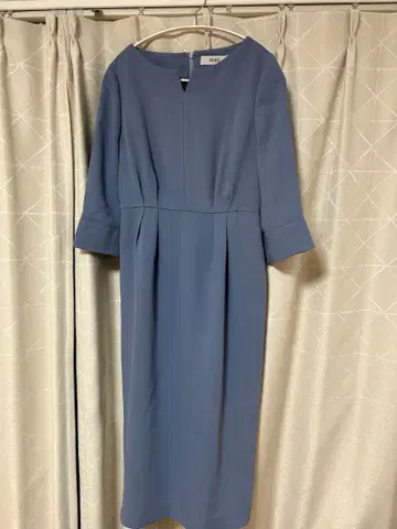 AIMER 블루 7부 소매 원피스