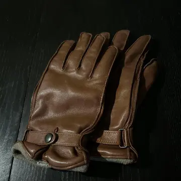 폴 스미스 남성용 브라운 양가죽 가죽 장갑 버튼 포함 새상품급