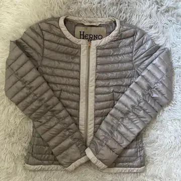 HERNO 다운 자켓 노카라 경량 사이즈 38