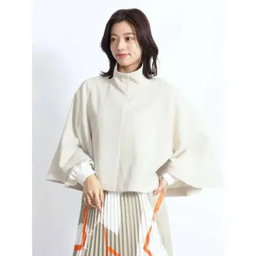 스탠드 카라 케이프 코트 ( 아이보리 )