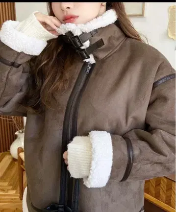 스웨이드 x 보아 페이크 무스탕 B-3 자켓 블루종