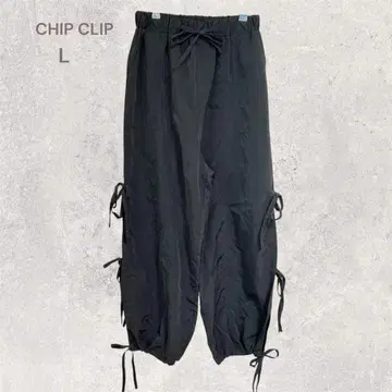 칩 클립 아베일 카고 팬츠 사이드 슬릿 리본 걸리시 한국