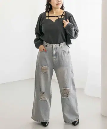 CLETTE 오리지널 데콜테 벨트 하트넥 긴팔 풀오버