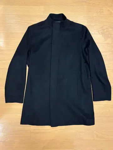 블랙 스탠드 카라 체스터 코트