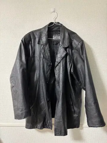 Gino 블랙 가죽 자켓 빅