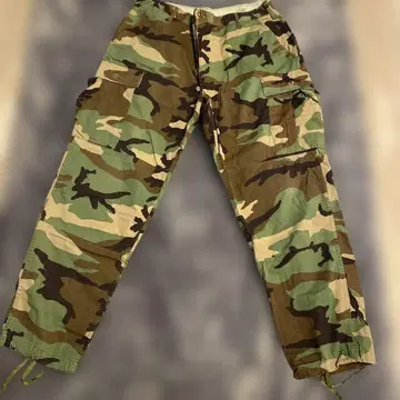 카모플라쥬 카고 팬츠 조정 가능 허리 중고품