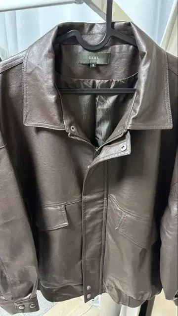 CLEL 가죽 블루종