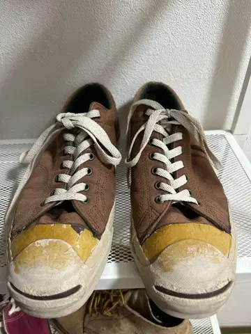 90s 잭 파셀 컨버스 올 가죽 브라운