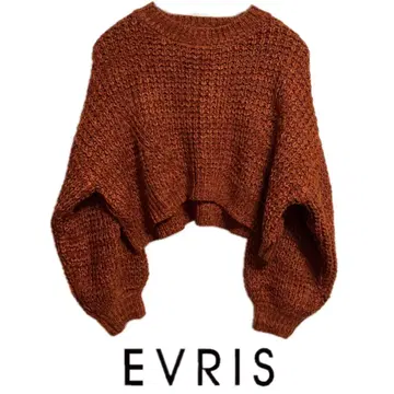 ERVIS 니트 숏 기장 갸루 오렌지 가을/겨울