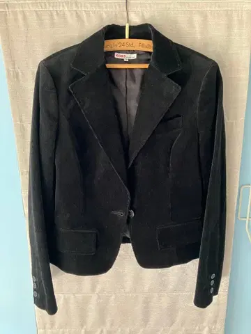 KORS 블랙 코듀로이 블레이저 사이즈 4