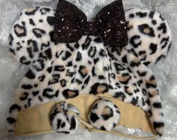 디즈니 팬캡 레오파드 무늬 브라운