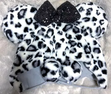 디즈니 팬 캡 레오파드 무늬 화이트