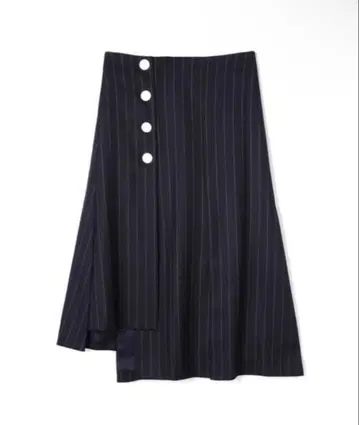 ADORE 아도어 삭소니 스트라이프 비대칭 헴 스커트 L