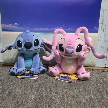 디즈니 스티치 엔젤 봉제 인형 이모 2체 세트