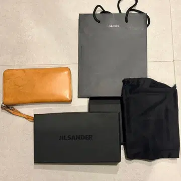 JIL SANDER 베이지 가죽 장지갑