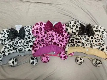 미사용 새상품 디즈니 팬캡 레오파드 무늬 세트 레오파드 미니