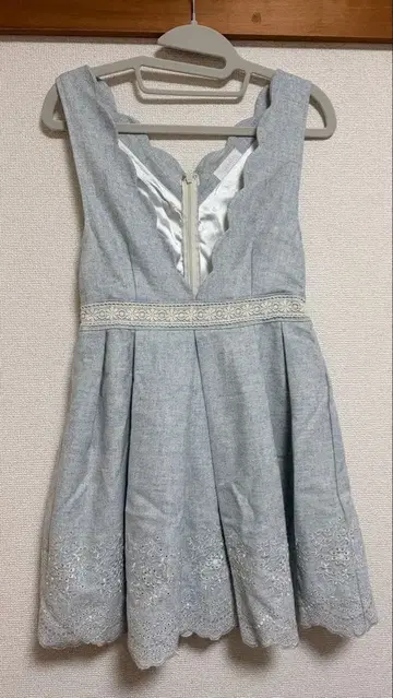 LIZ LISA 원피스 오버롤 스커트 레이스 자수 라이트 블루