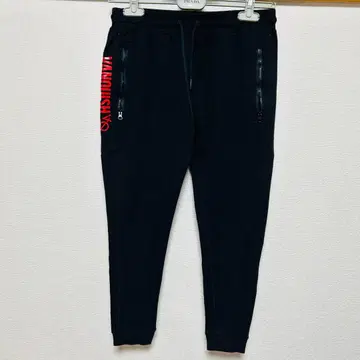 VANQUISH FITNESS 맨투맨 조거 팬츠 블랙/빨간색 M