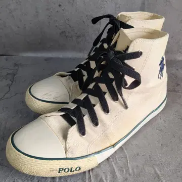 [ POLO ] 폴로 (23.5) 화이트 여성용 하이컷 스니커즈