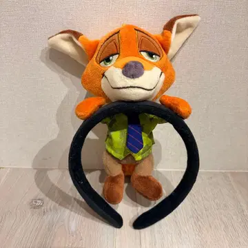 디즈니 리조트 주토피아 닉 와일드 머리띠 봉제 인형