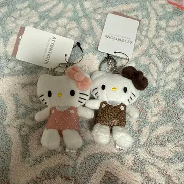 로리즈팜 키티 마스코트 키링 퀼트 핑크 두 개 새상품