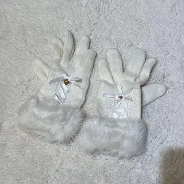 SWIMMER 레이스업 퍼 장갑 화이트