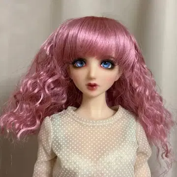가발 핑크 미디엄 롱 구체관절 인형 구체관절 인형용