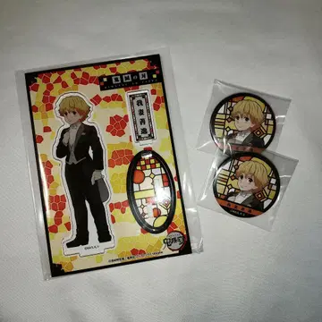 귀멸의 칼날 귀멸의 연회 아가츠마 젠이츠 아크릴 스탠드 캔뱃지 세트