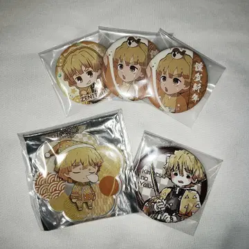 귀멸의 칼날 아가츠마 젠이츠 설날 그래프 아트 캔뱃지 아크릴 키링 세트