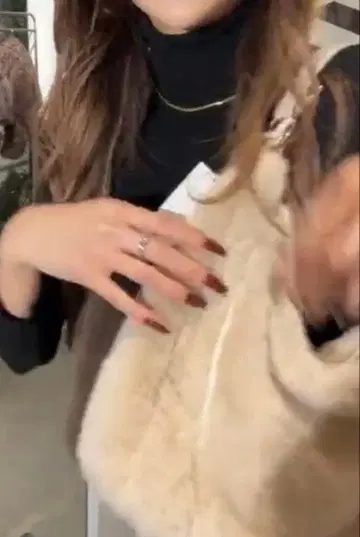 DIANTE 가죽 핸들 퍼 백