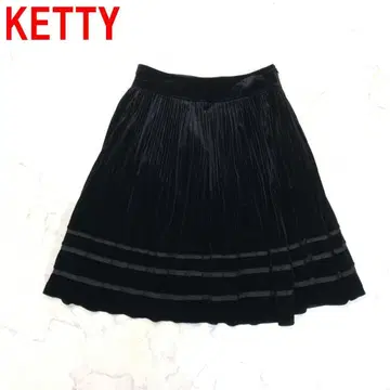 A7281 케티 미디 스커트 플레어 벨로아풍 안감 있음 블랙 2