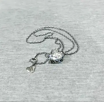 디즈니 하트형 크리스탈 실버 목걸이