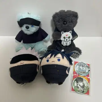 주술회전 쥬쥬베어 미니 후와코로링 고죠 사토루 후시구로 메구미 캔뱃지