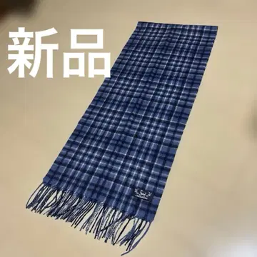 CASHMERE 캐시미어 100% 네이비 체크 머플러