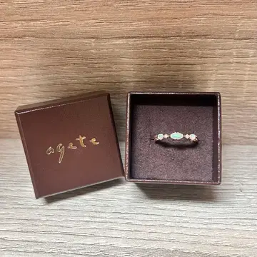 agete 오팔 다이아몬드 K10 반지 13호