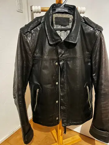 SPUTNIK 블랙 가죽 자켓