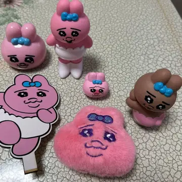 빤쮸토끼 핑크 토끼 캐릭터 피규어 세트