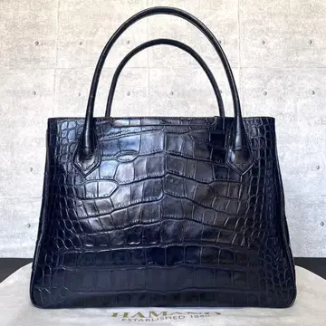 [ 미사용급 ] HAMANO 악어 엠보싱 듀브레 네이비 A4 토트백
