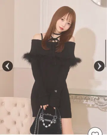 미셸 마카롱 퍼 케이프 오프숄더 니트 원피스 미셸 마카롱 프리 사이즈