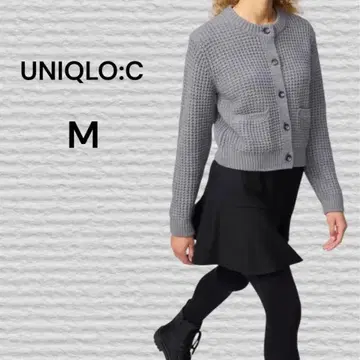 [ UNIQLO:C ] 와플 니트 크루넥 가디건 03 GRAY M