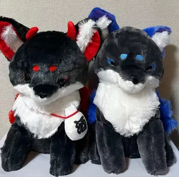 구미 쵸콘과 여우 구미 BIG 봉제 인형 오코게 칸텐 세트