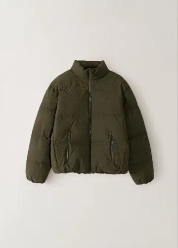 OHOTORO 헤리티지 깅엄 덕 다운 카키