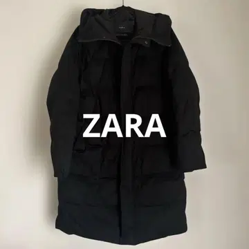 ZARA 자라 블랙 롱 다운 코트 자켓