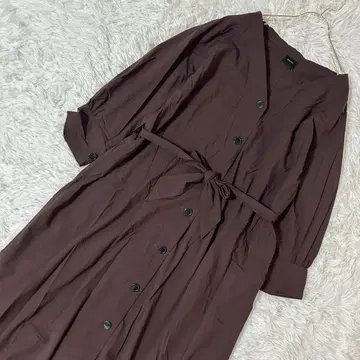 Spick & Span 셔츠 원피스 브라운 F