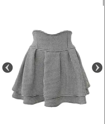 슬림 레그가 되는 스커트 하운드투스 체크 패턴 (이너 팬츠 포함) 블랙