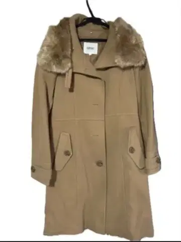 OZOC 퍼 달린 베이지 피코트 38